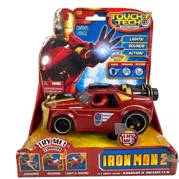 JADA Iron Man 2 Touch Tech Armored Roadster Mark VI lights sound action Marvel - Picture 1 of 7